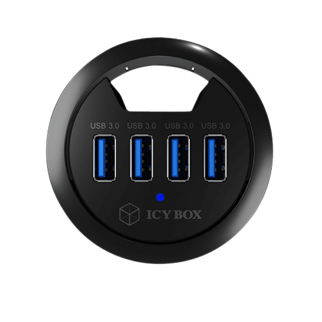 4 Poorten Hub USB 3.0 Geïntegreerd in Bureau Zwart