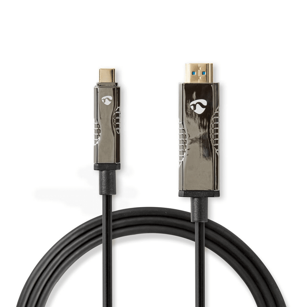 Actieve Optische USB-Kabel USB-C Male HDMI Connector 18 Gbps 20.0 m Rond PVC Zwart Gift Box