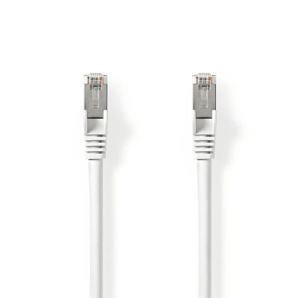 Cat 8.1 Netwerkkabel S/FTP RJ45 Male RJ45 Male 7.50 m Rond LSZH / PVC Wit Label