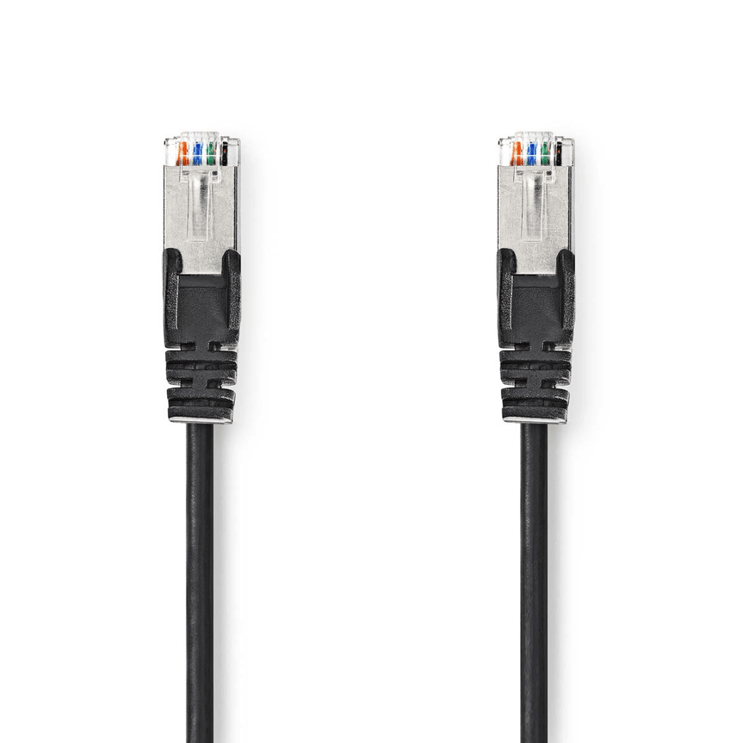 CAT5e Netwerkkabel SF/UTP RJ45 Male RJ45 Male 10.0 m Rond PVC Zwart Label