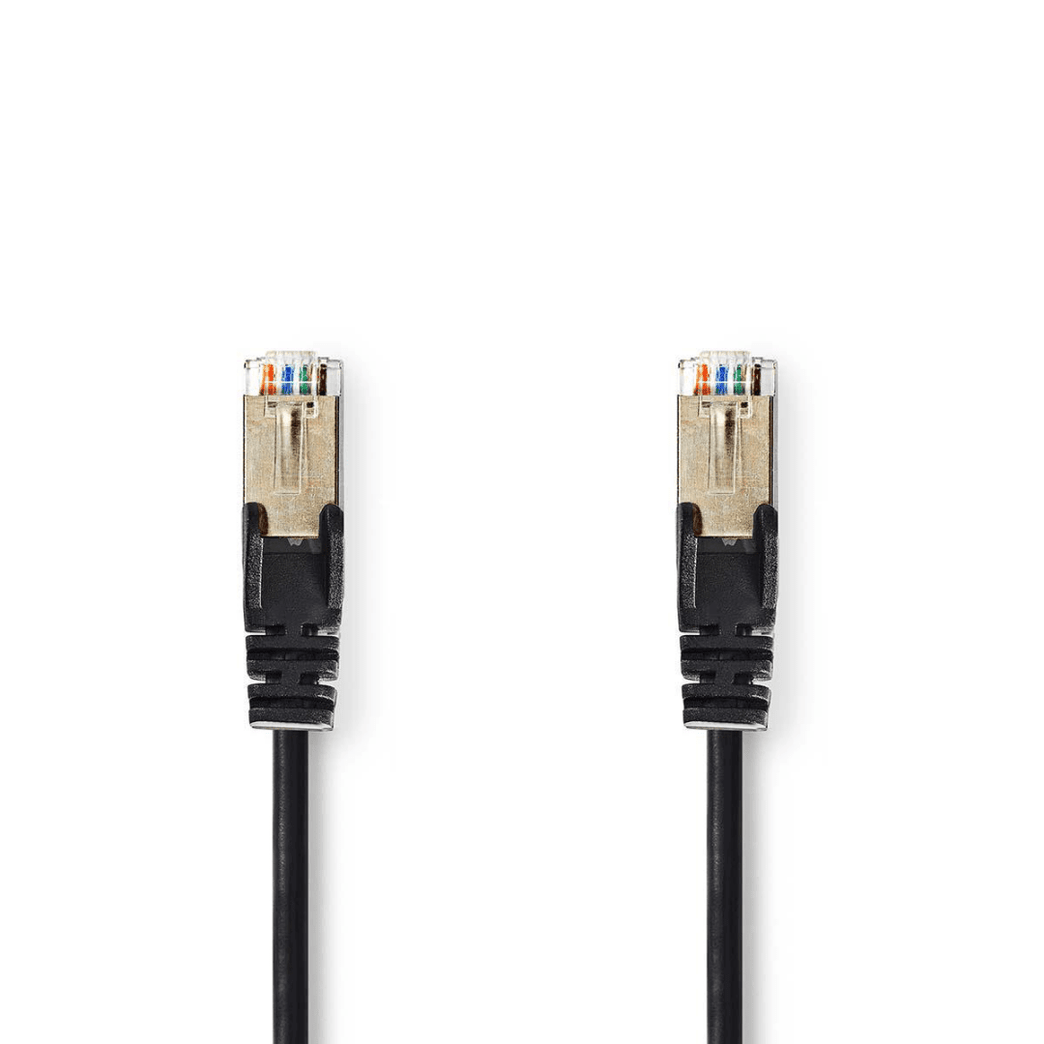 CAT5e Netwerkkabel SF/UTP RJ45 Male RJ45 Male 15.0 m Rond PVC Zwart Polybag