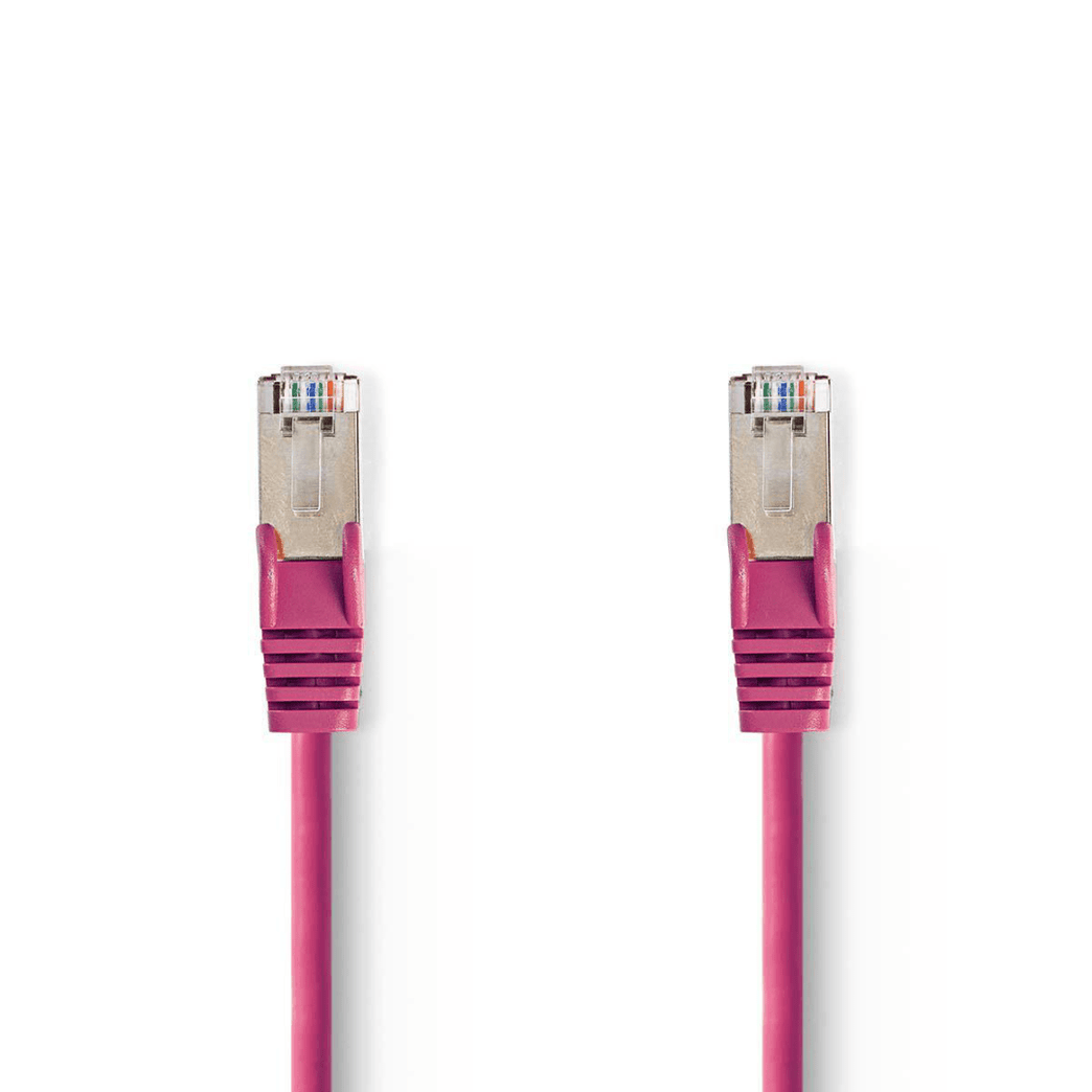 CAT5e Netwerkkabel SF/UTP RJ45 Male RJ45 Male 20.0 m Rond PVC Roze Polybag