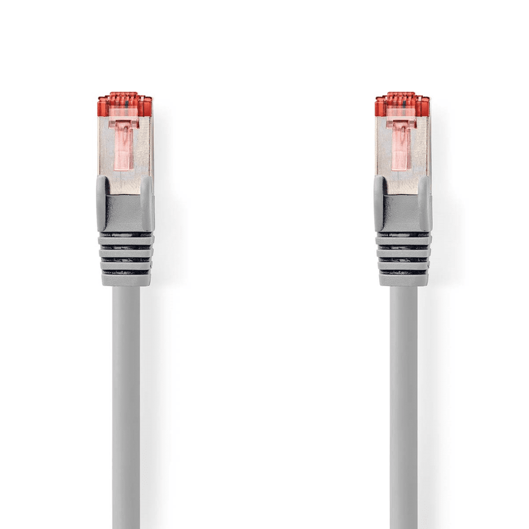 CAT6-kabel RJ45 Male RJ45 Male S/FTP 0.15 m Rond LSZH Grijs Polybag