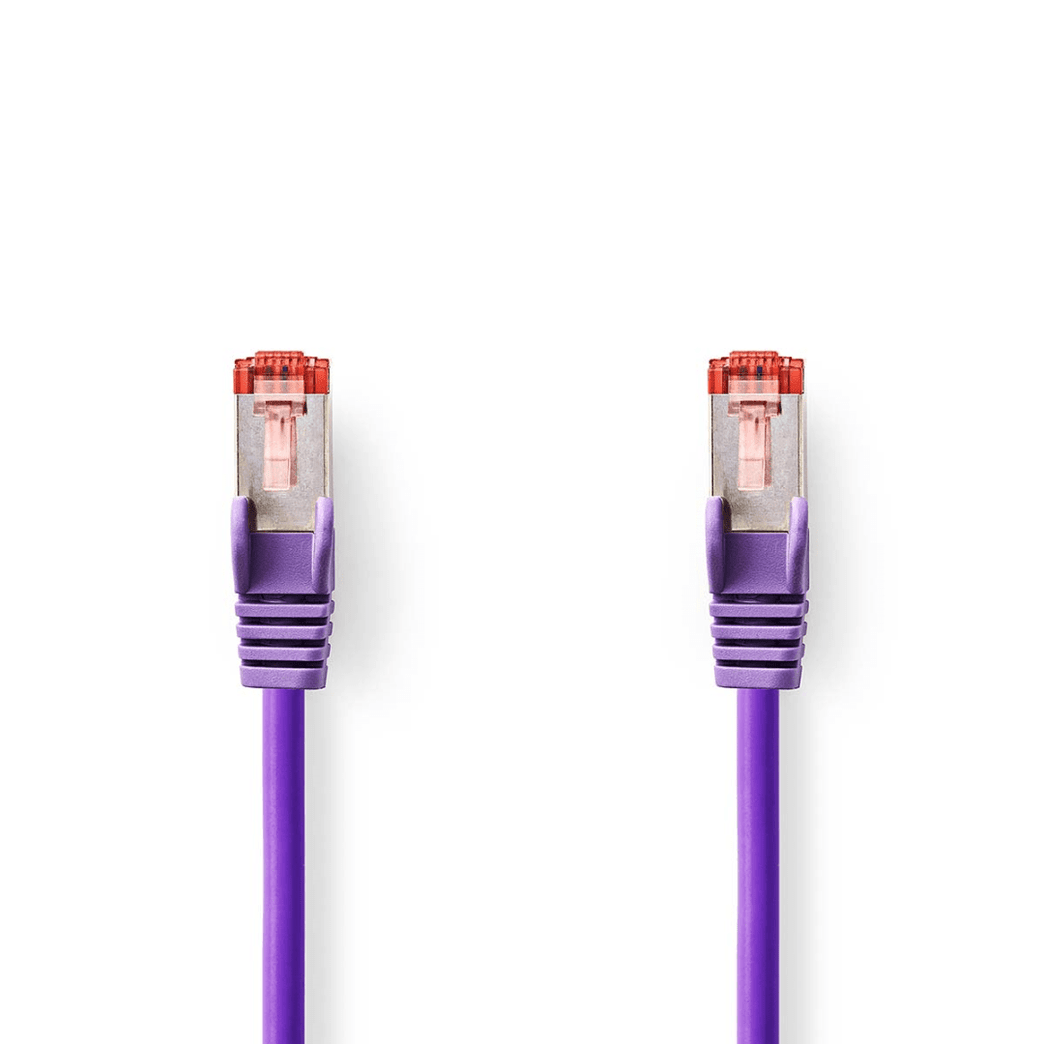 CAT6-kabel RJ45 Male RJ45 Male S/FTP 0.50 m Rond LSZH Violet Envelop