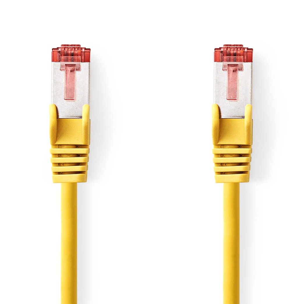 CAT6-kabel RJ45 Male RJ45 Male S/FTP 5.00 m Rond LSZH Geel Envelop