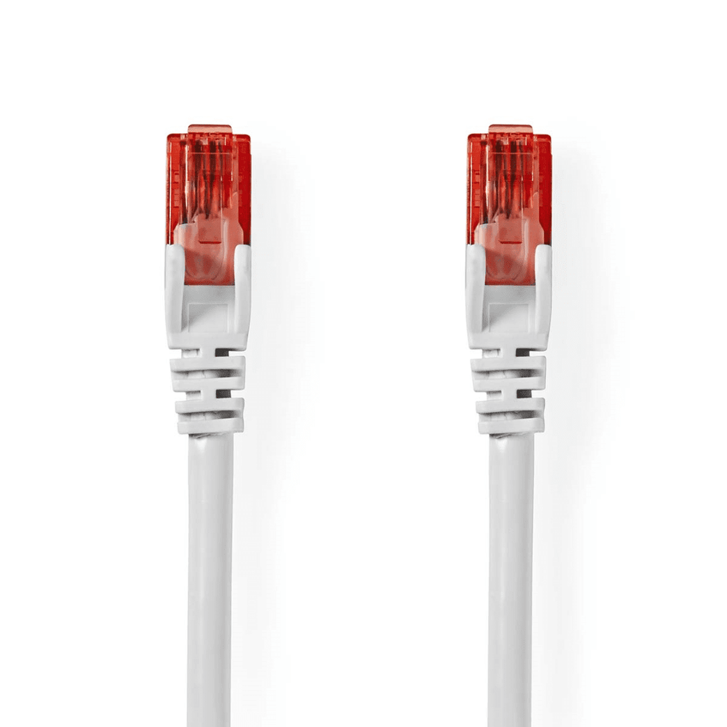 CAT6-kabel RJ45 Male RJ45 Male U/UTP 0.50 m Rond PVC Wit Envelop