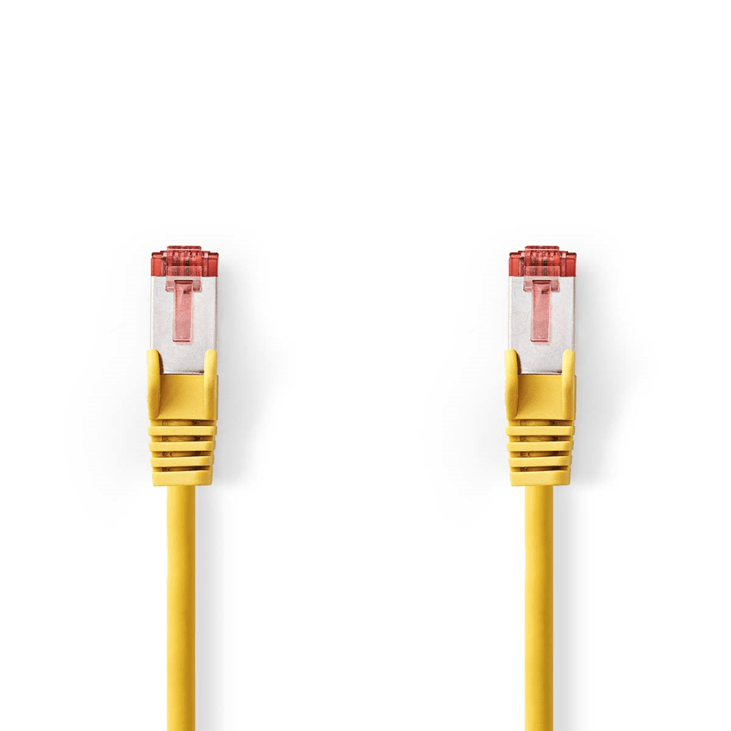CAT6 Netwerkkabel RJ45 Male RJ45 Male S/FTP 0.15 m Rond LSZH Geel Label