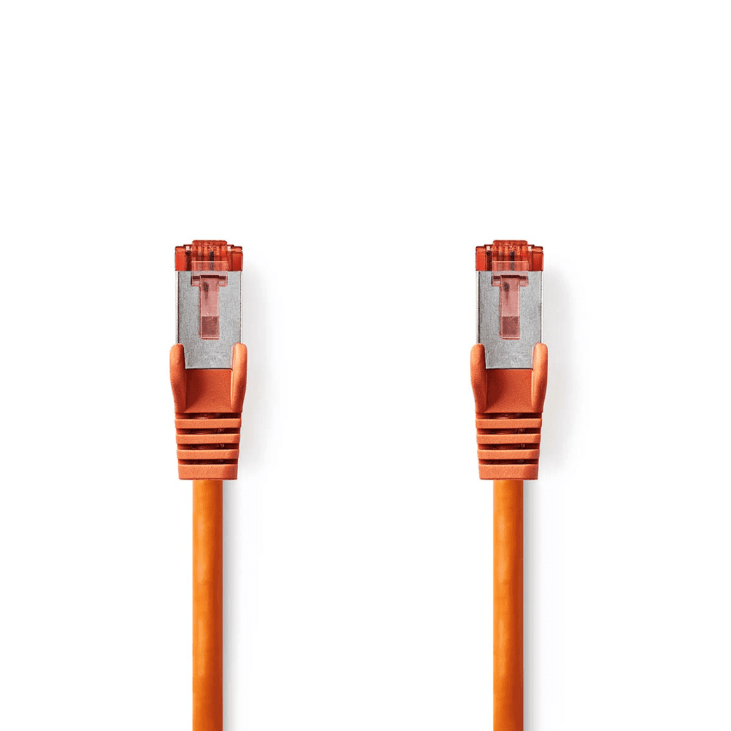 CAT6 Netwerkkabel RJ45 Male RJ45 Male S/FTP 0.15 m Rond LSZH Oranje Envelop