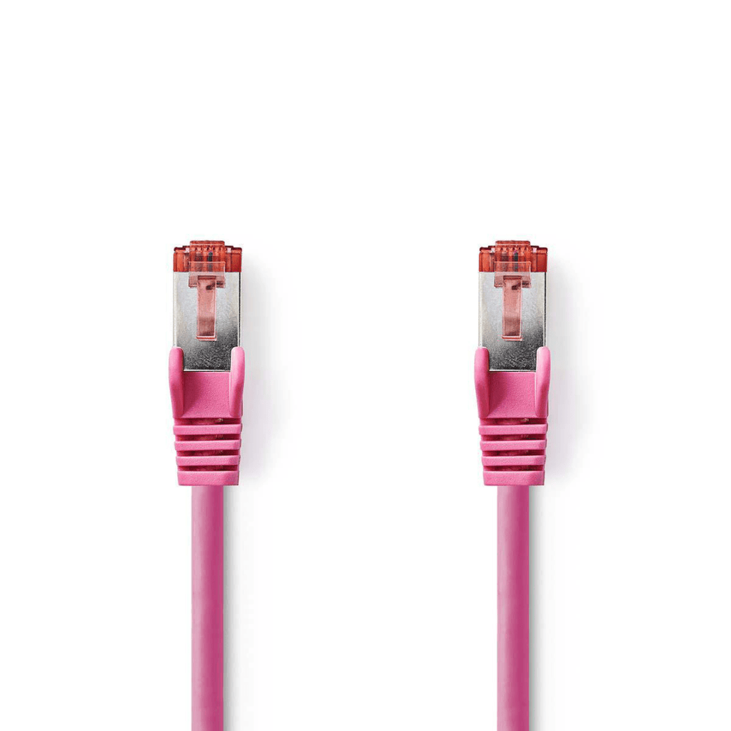 CAT6 Netwerkkabel RJ45 Male RJ45 Male S/FTP 10.0 m Rond LSZH Roze Polybag