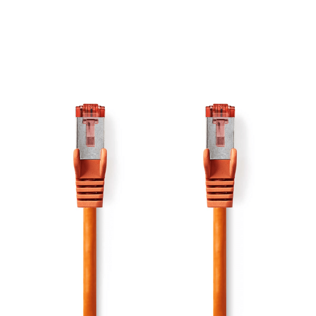 CAT6 Netwerkkabel RJ45 Male RJ45 Male S/FTP 2.00 m Rond LSZH Oranje Label