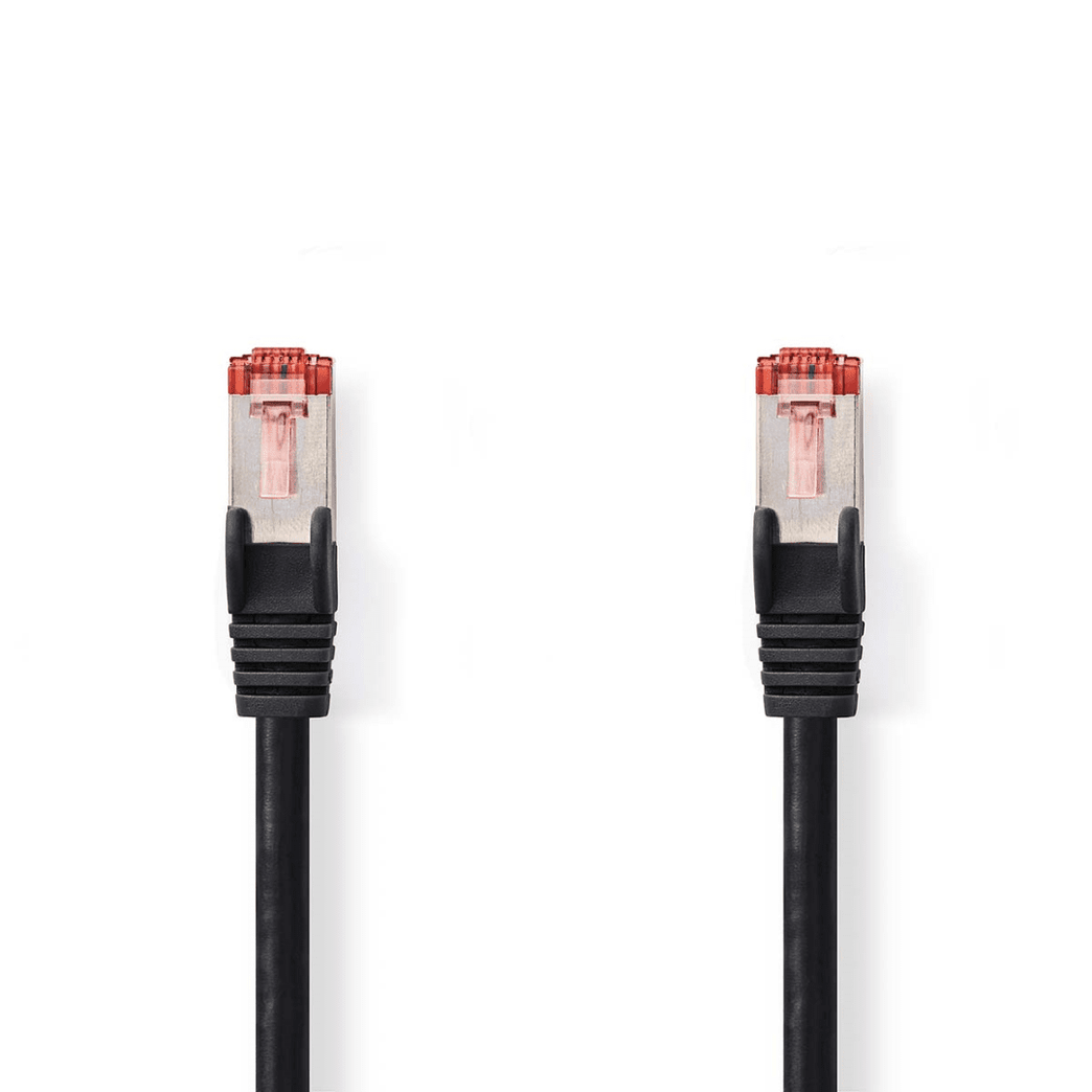 CAT6 Netwerkkabel RJ45 Male RJ45 Male S/FTP 20.0 m Rond LSZH Zwart Label