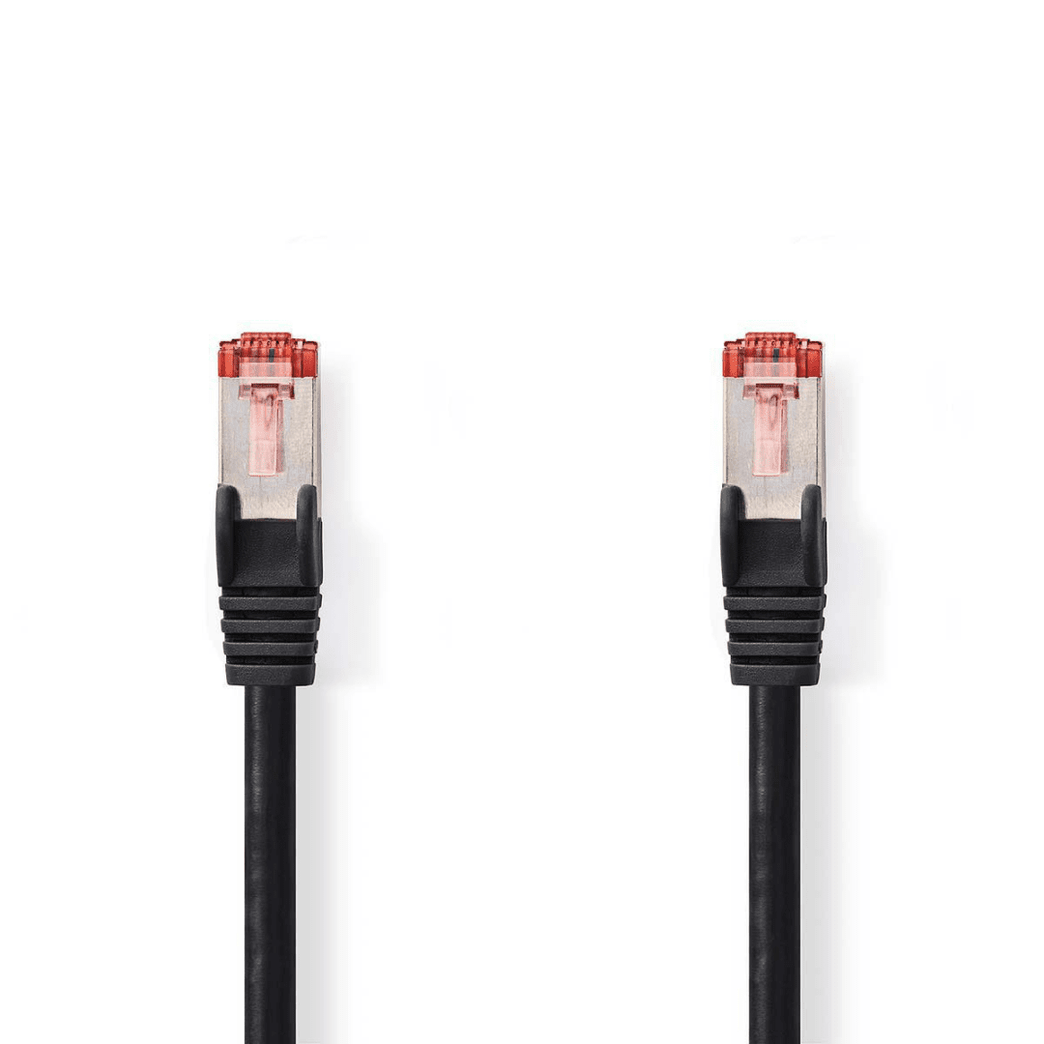 CAT6 Netwerkkabel RJ45 Male RJ45 Male S/FTP 20.0 m Rond LSZH Zwart Polybag