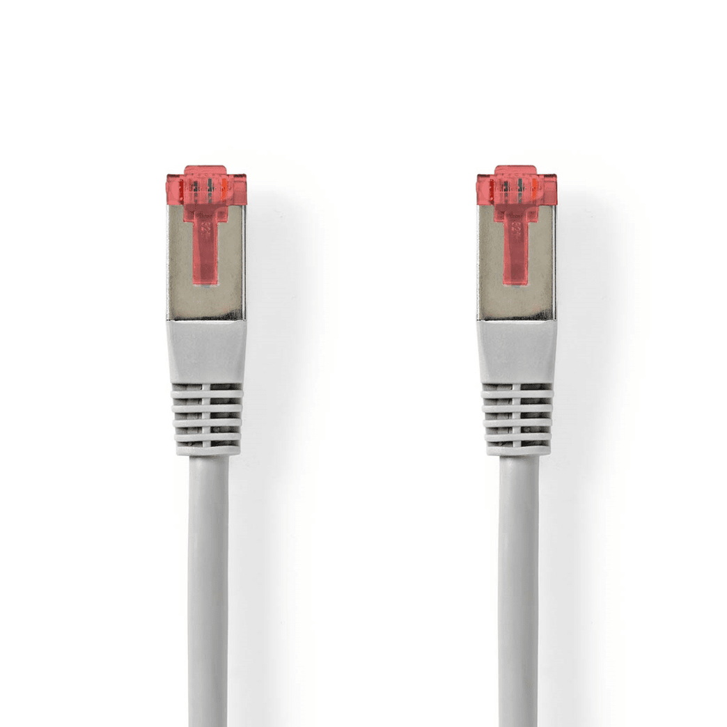 CAT6 Netwerkkabel RJ45 Male RJ45 Male SF/UTP 15.0 m Rond PVC Grijs Label