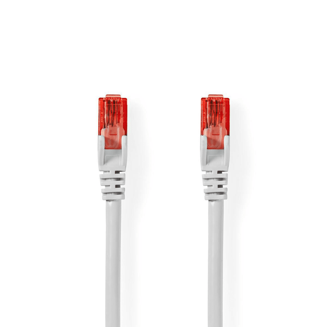 CAT6 Netwerkkabel RJ45 Male RJ45 Male U/UTP 2.00 m Rond PVC Wit Polybag