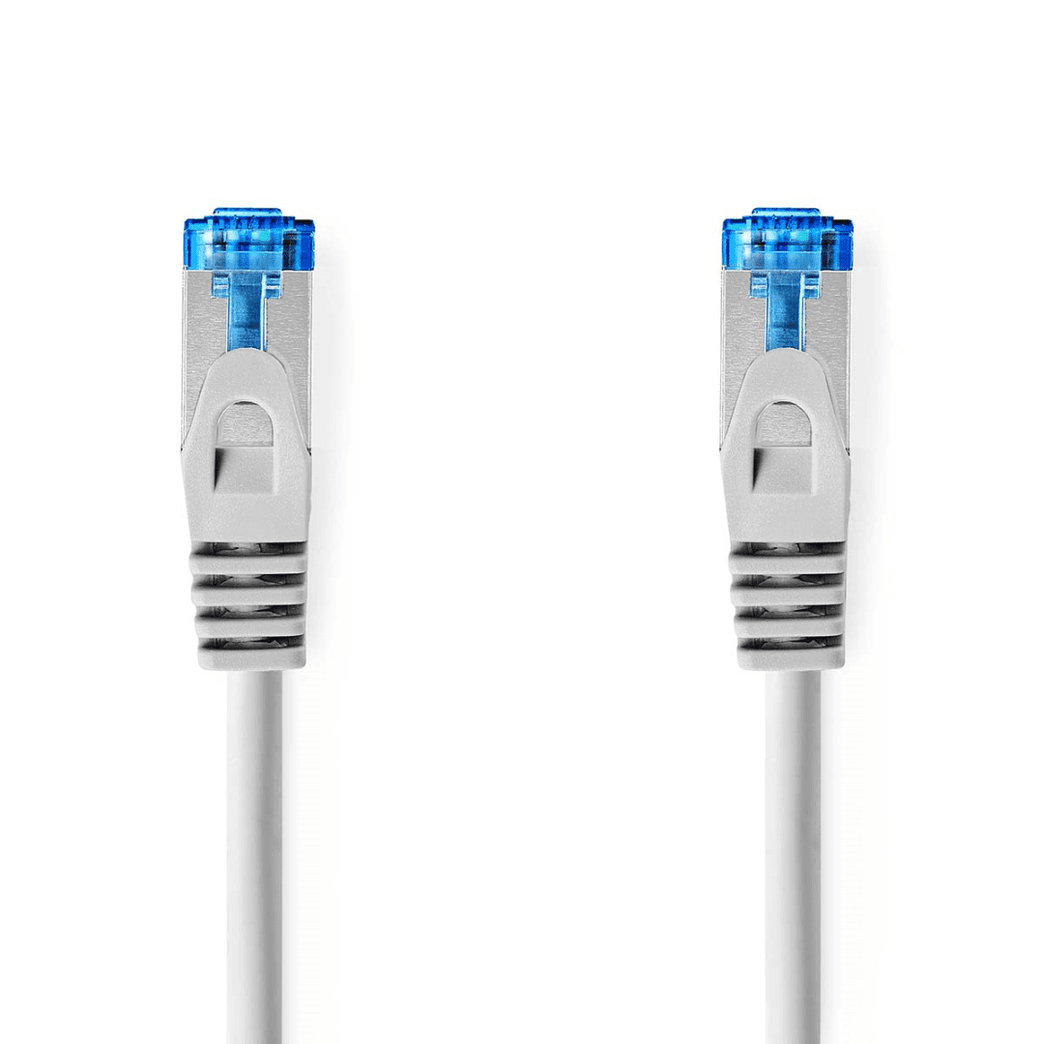 CAT6a-Kabel S/FTP RJ45 Male RJ45 Male 2.00 m Snagless Rond LSZH Grijs Envelop