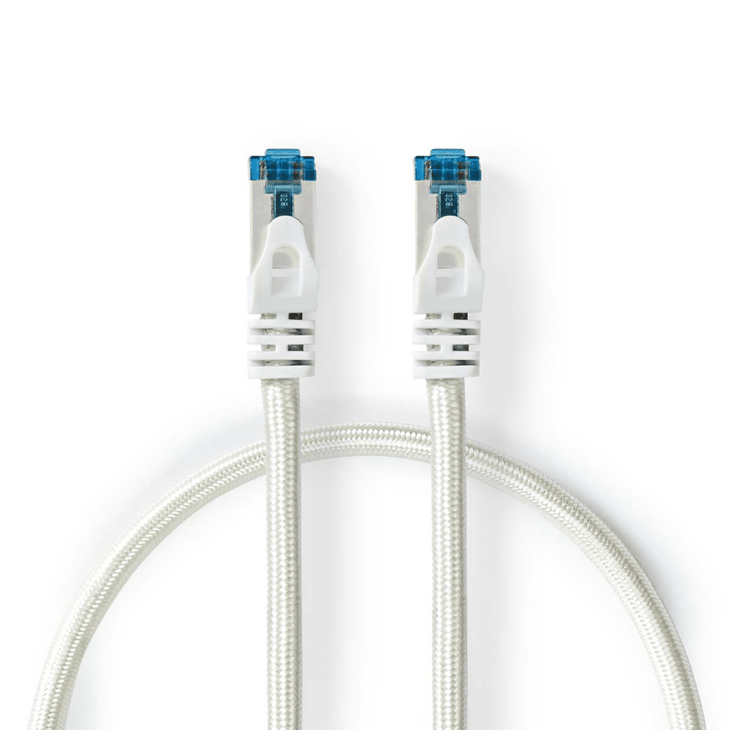 CAT6a netwerkkabel S/FTP RJ45 Male RJ45 Male 1.00 m Snagless Rond Gevlochten / PVC Zilver Cover Window Box