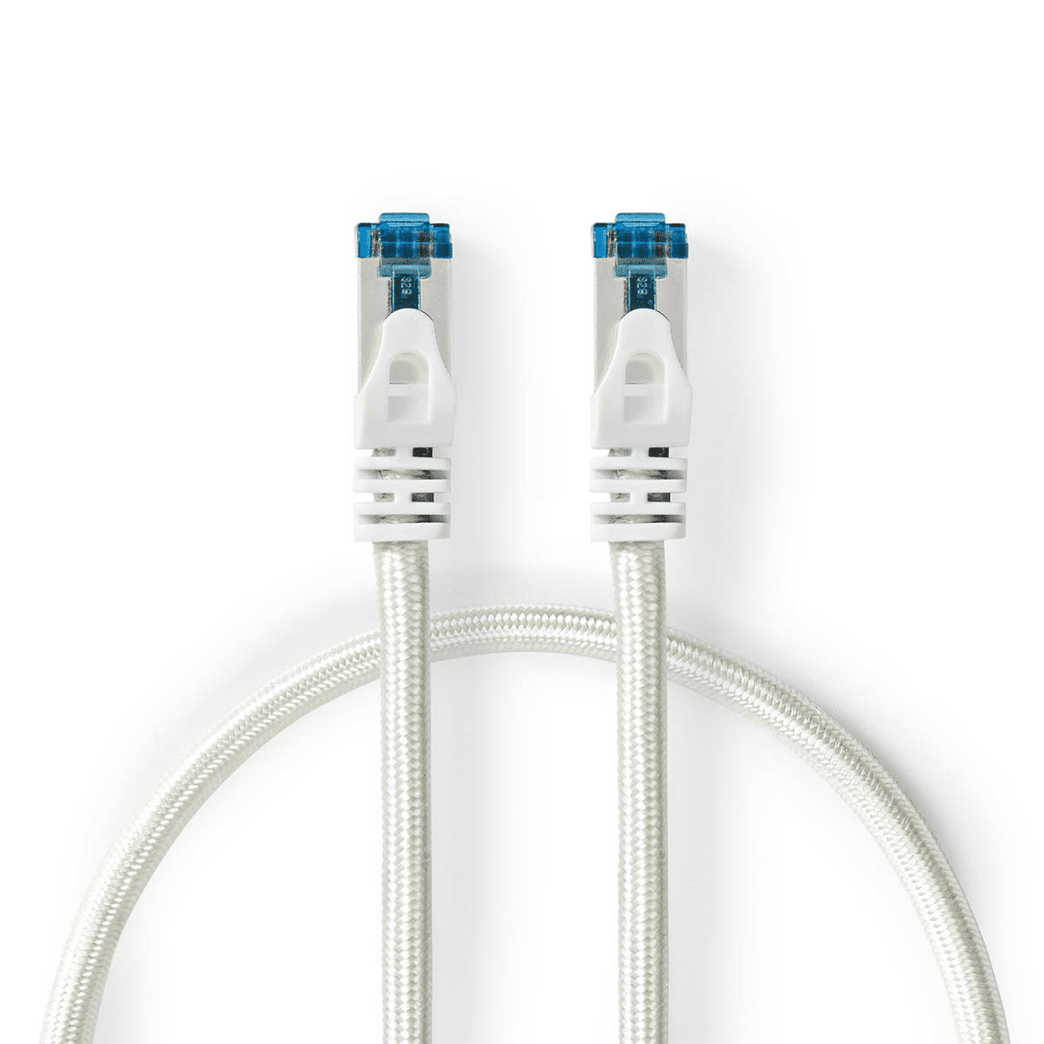 CAT6a netwerkkabel S/FTP RJ45 Male RJ45 Male 3.00 m Snagless Rond Gevlochten / PVC Zilver Cover Window Box