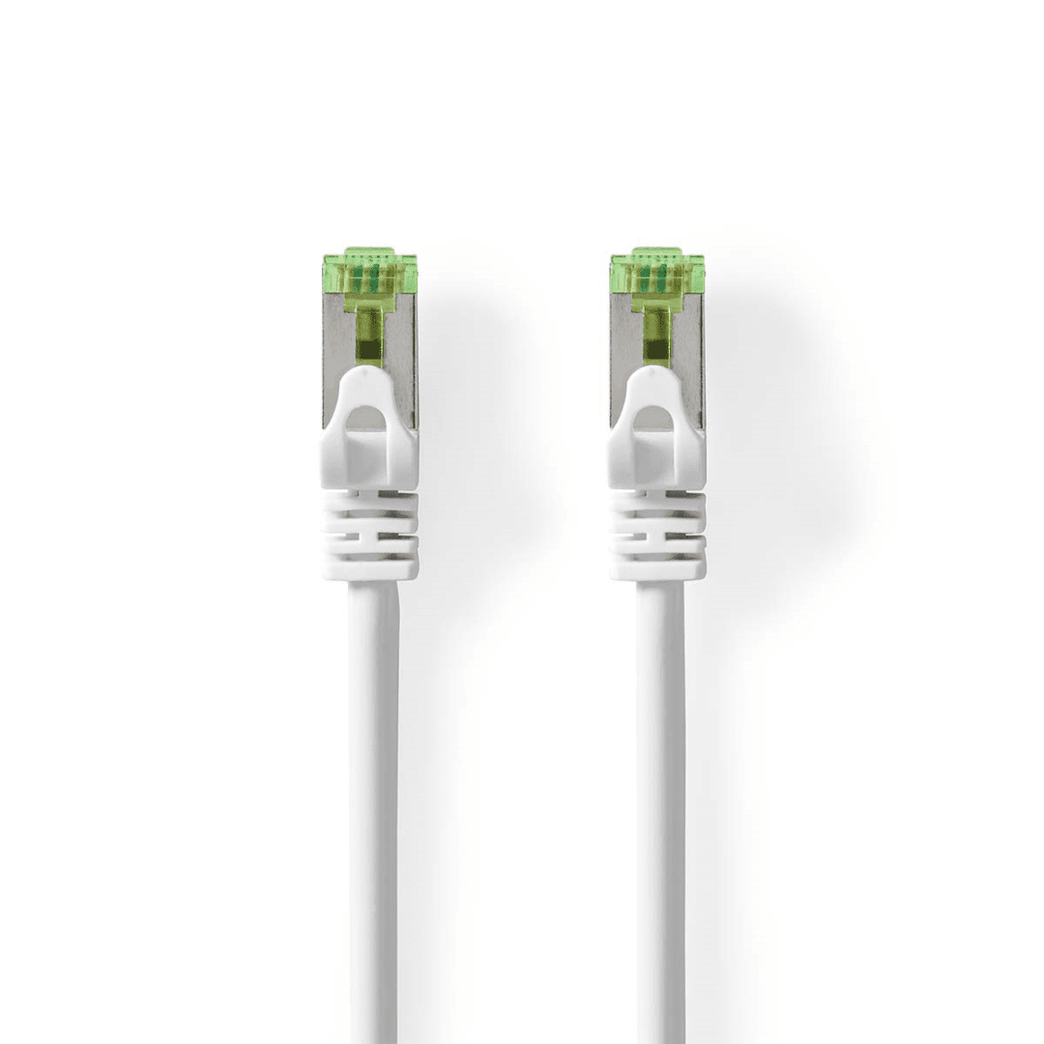 CAT7 Netwerkkabel S/FTP RJ45 Male RJ45 Male 10.0 m Snagless Rond LSZH Wit Envelop