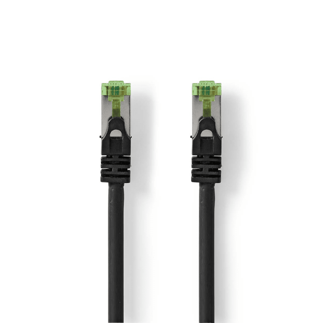CAT7 Netwerkkabel S/FTP RJ45 Male RJ45 Male 10.0 m Snagless Rond LSZH Zwart Envelop