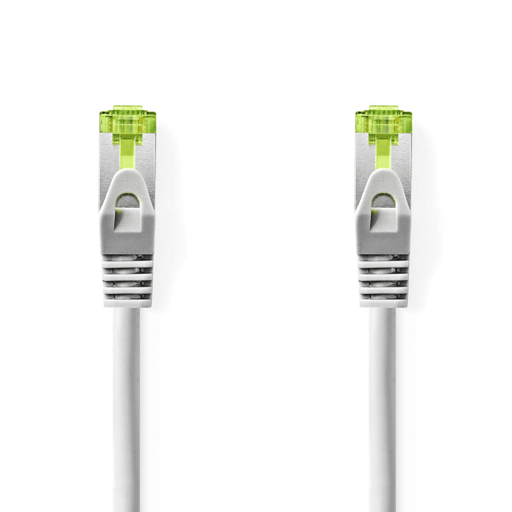 CAT7 Netwerkkabel S/FTP RJ45 Male RJ45 Male 2.00 m Snagless Rond LSZH Grijs Envelop