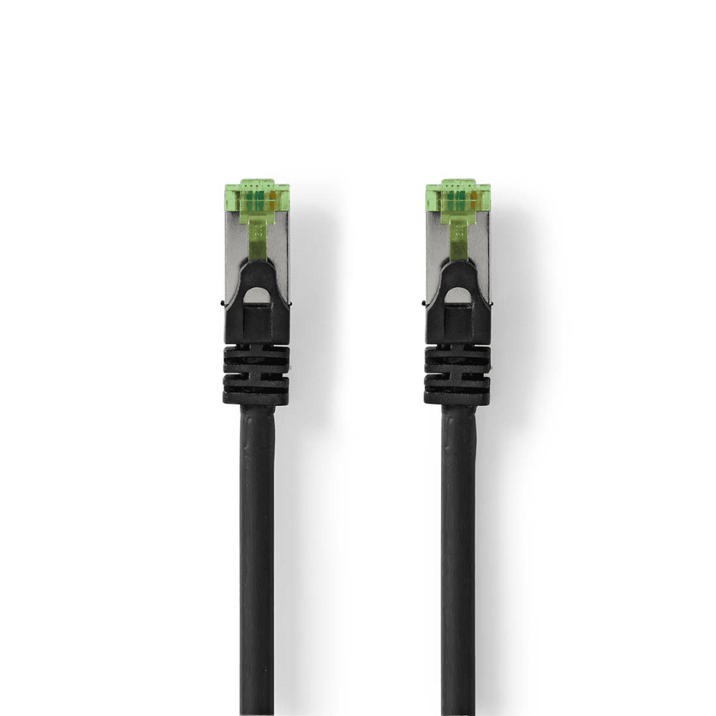 CAT7 Netwerkkabel S/FTP RJ45 Male RJ45 Male 2.00 m Snagless Rond LSZH Zwart Envelop