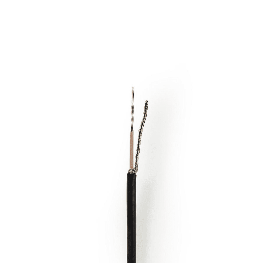 Coaxkabel op Haspel RG174 50 Ohm Enkelvoudig Afgeschermd ECA 10.0 m Coax PVC Wit Rol
