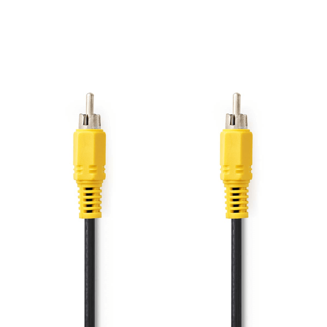 Composiet Videokabel RCA Male RCA Male Vernikkeld 480p 10.0 m Rond PVC Zwart Envelop