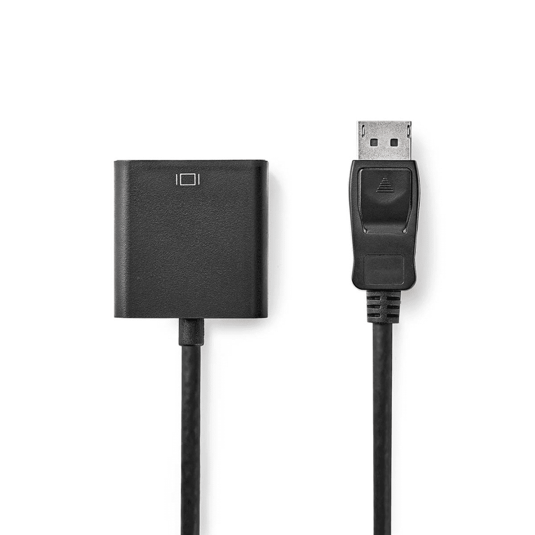 DisplayPort-Adapter DisplayPort Male DVI-D 24+1-Pins Female 1080p Vernikkeld Recht 0.20 m Rond PVC ABS Zwart Polybag