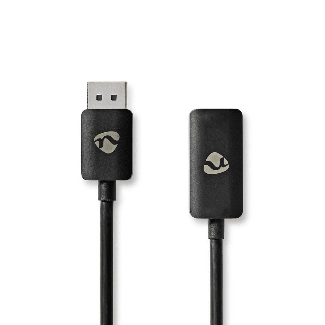 DisplayPort-Adapter DisplayPort Male HDMI Output 8K@30Hz Vernikkeld Recht 0.20 m Rond TPE PVC Zwart Envelop