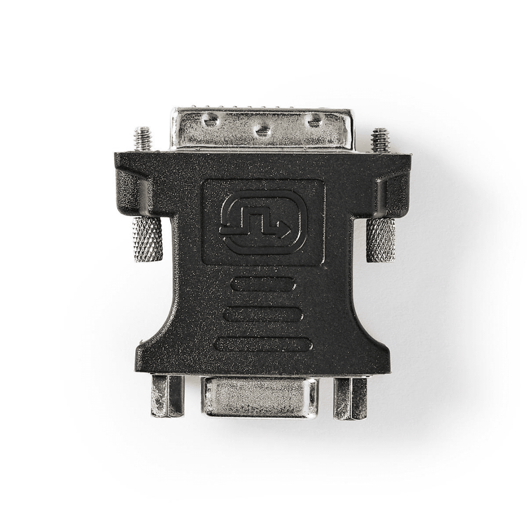 DVI-Adapter DVI-D 24+1-Pins Male VGA Female 15p Vernikkeld Recht PVC Zwart Polybag