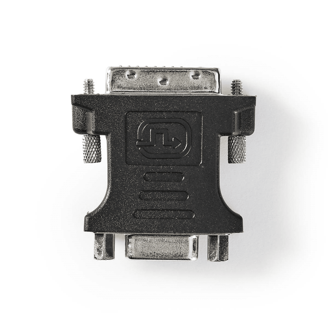DVI-Adapter DVI-I 24+5-Pin Male VGA Female 15p Vernikkeld Recht PVC Zwart Doos