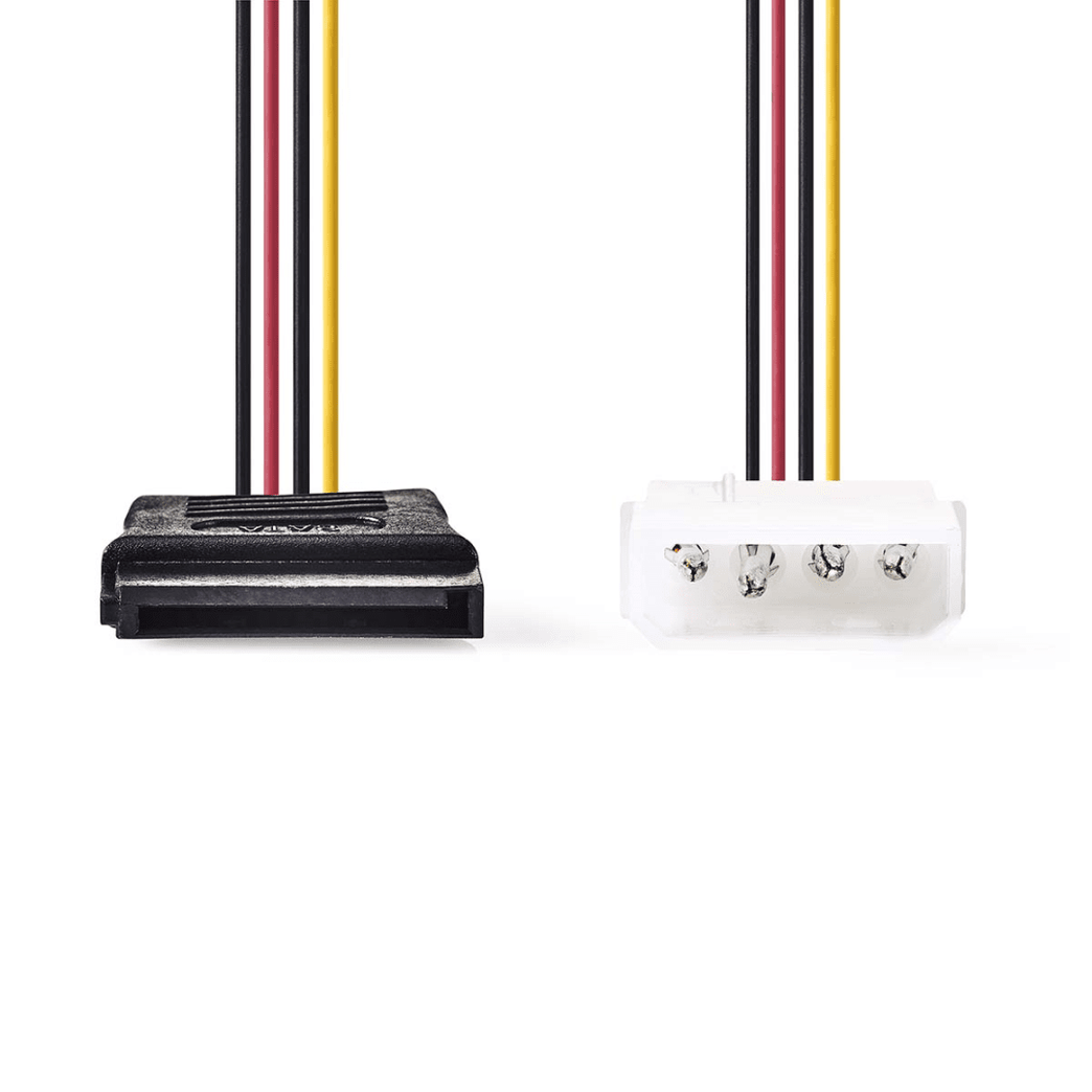 Interne Voedingskabel Molex Male SATA 15-Pins Female Verguld 0.15 m Rond PVC Multicolour Doos