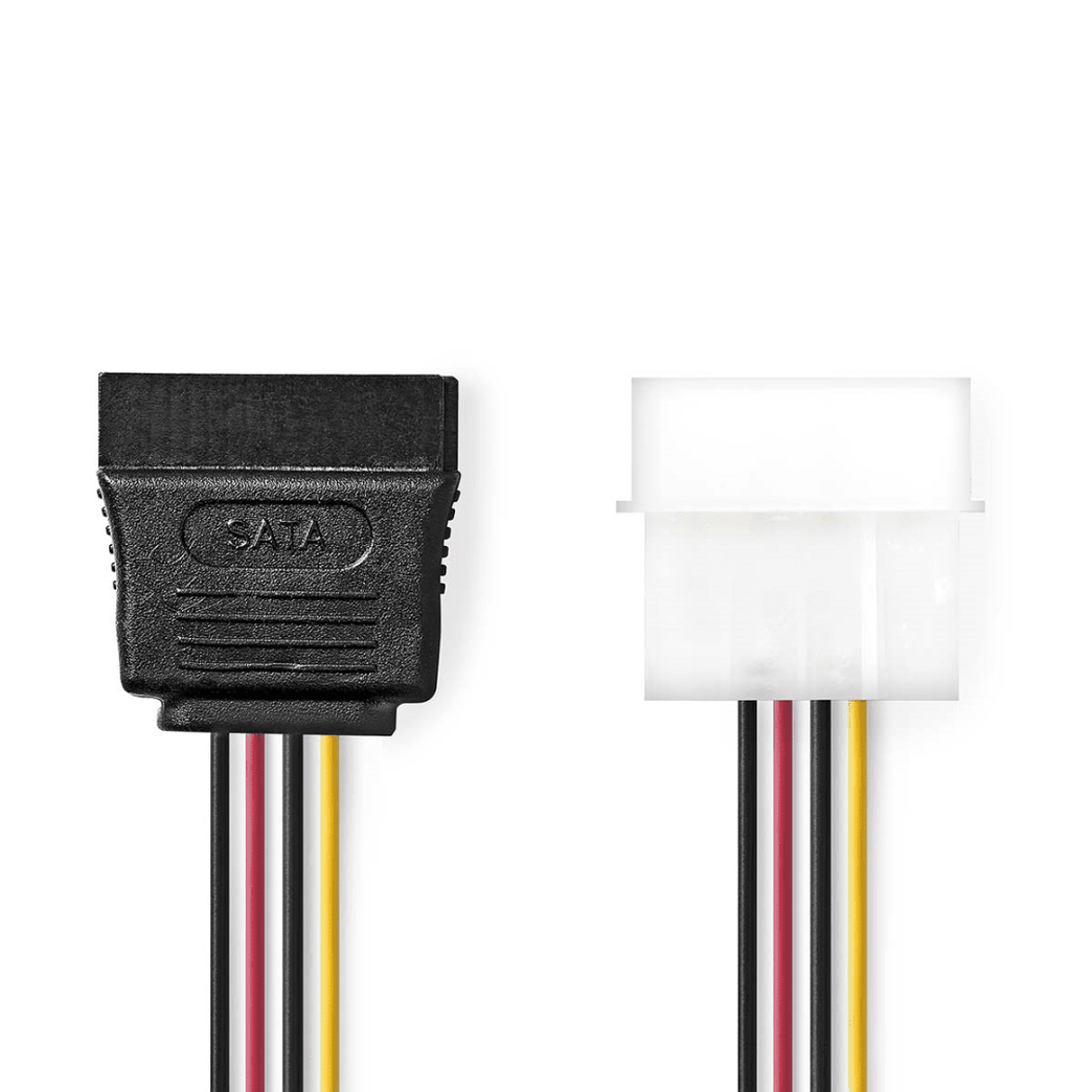 Interne Voedingskabel Molex Male SATA 15-Pins Female Verguld 0.15 m Rond PVC Multicolour Envelop