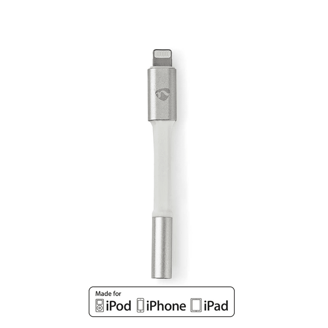 Lightning-Adapter Apple Lightning 8-Pins 3,5 mm Female Verguld 0.15 m Rond Aluminium