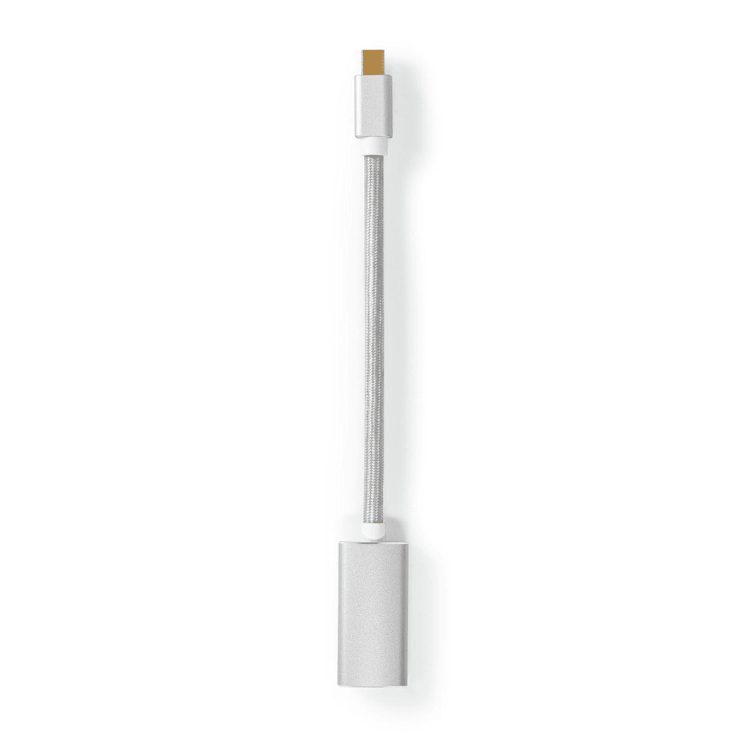 Mini DisplayPort-Kabel DisplayPort 1.2 Mini-DisplayPort Male HDMI Output 21.6 Gbps Verguld 0.20 m Rond Gevlochten Zilver Cover Window Box