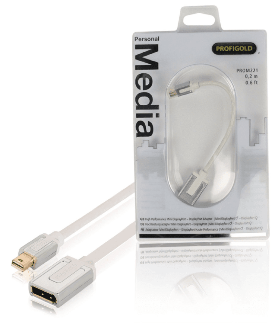 Mini DisplayPort Kabel Mini-DisplayPort Male - DisplayPort Female 0.20 m Wit