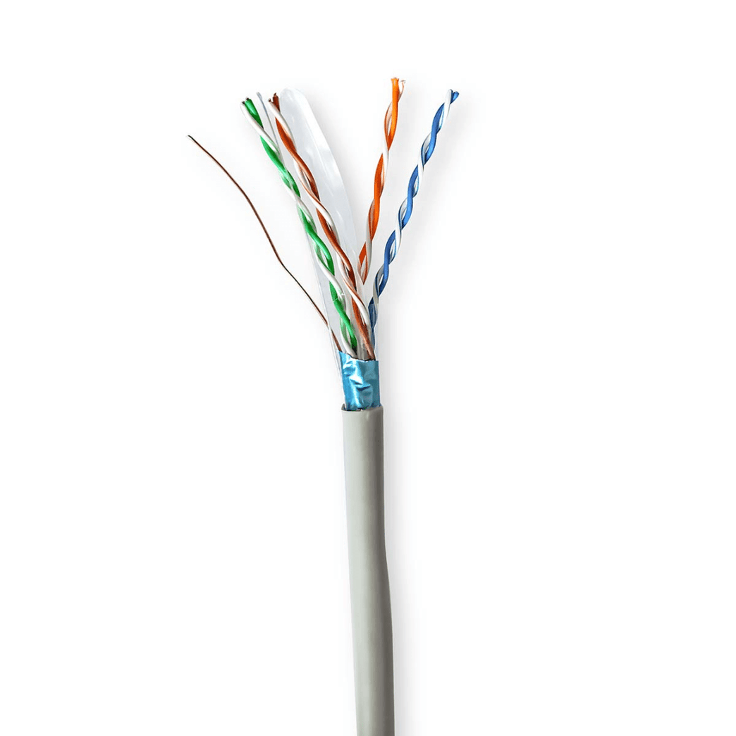 Netwerk Kabel Rol CAT6 Solid F/UTP CCA 50.0 m Binnenshuis Rond PVC Grijs Gift Box