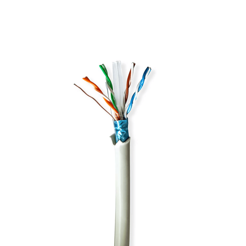 Netwerk Kabel Rol CAT6 Solid F/UTP Koper 50.0 m Binnenshuis Rond LSZH Grijs Gift Box