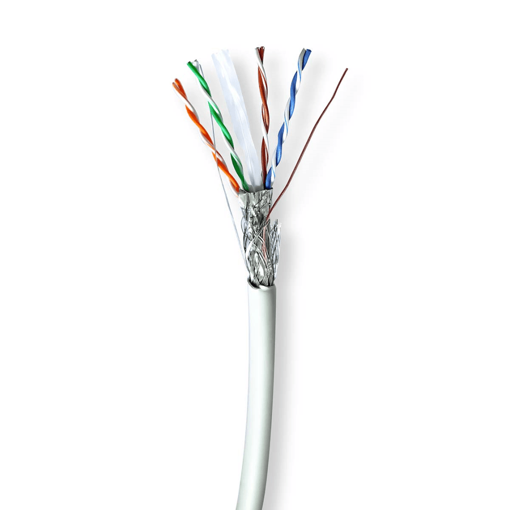 Netwerk Kabel Rol CAT6 Solid S/FTP Koper 305.0 m Binnenshuis Rond LSZH Grijs Gift Box