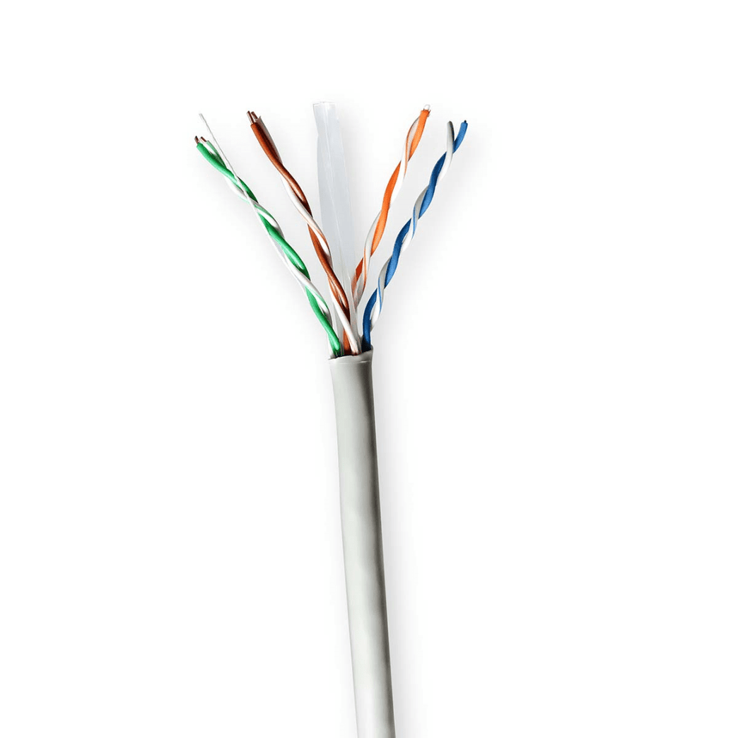 Netwerk Kabel Rol CAT6 Solid U/UTP CCA 100.0 m Binnenshuis Rond PVC Grijs Gift Box