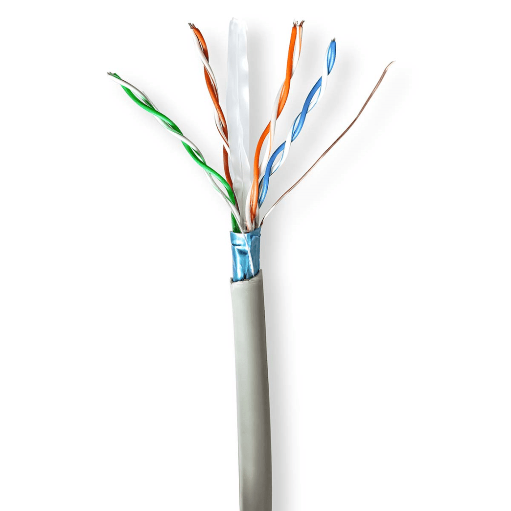 Netwerk Kabel Rol CAT6 Stranded F/UTP CCA 305.0 m Binnenshuis Rond PVC Grijs Gift Box