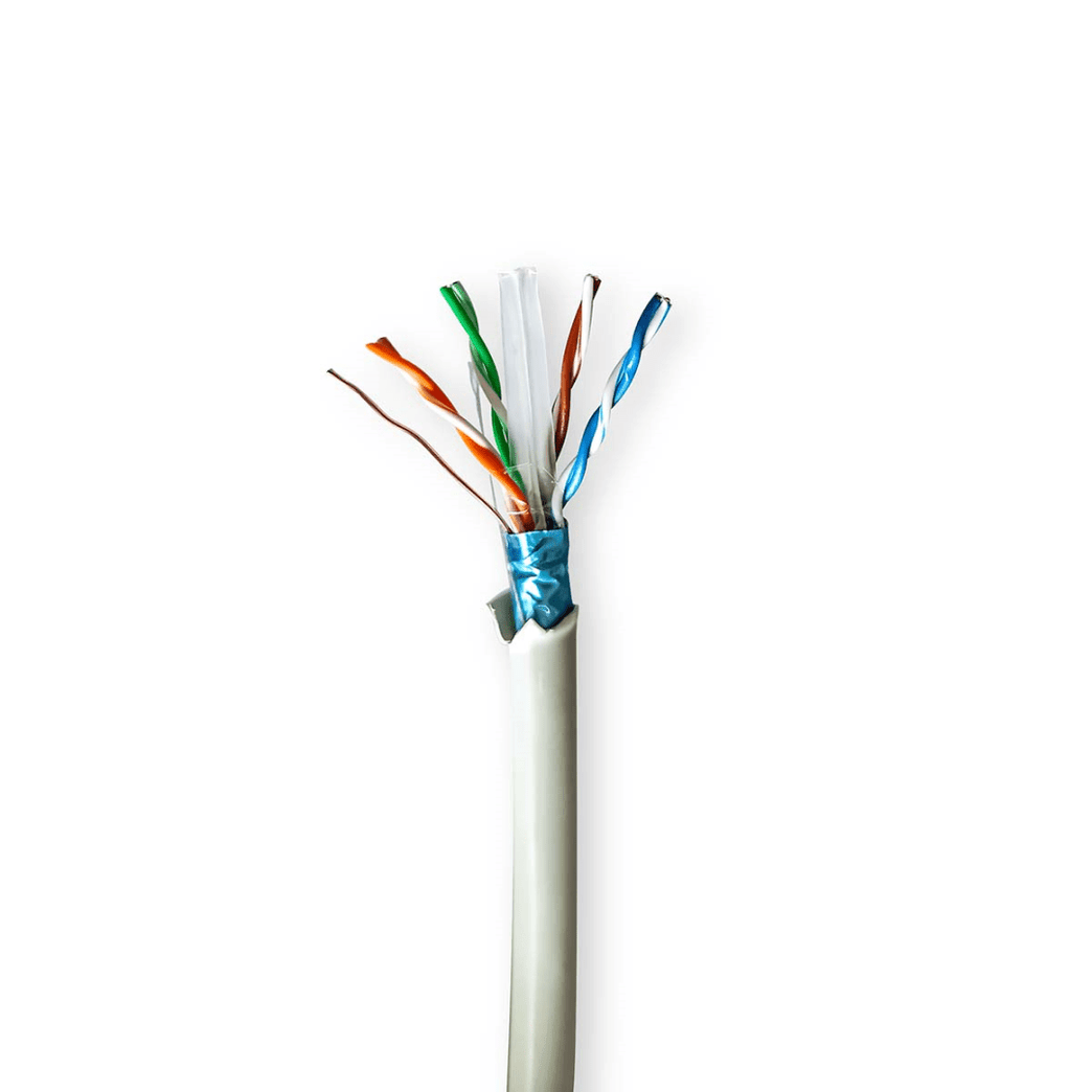 Netwerk Kabel Rol CAT6 Stranded F/UTP Koper 100.0 m Binnenshuis Rond LSZH Grijs Gift Box