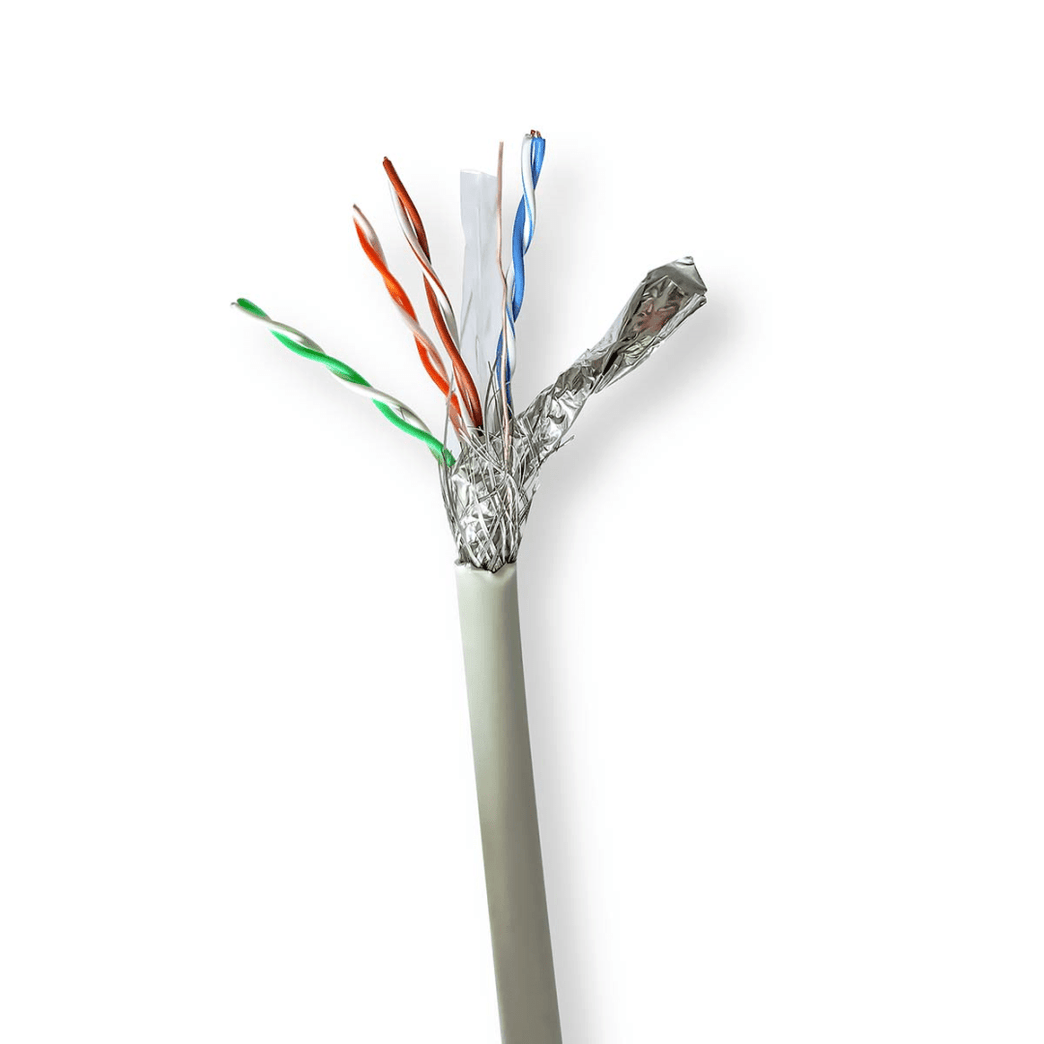Netwerk Kabel Rol CAT6 Stranded S/FTP Koper 305.0 m Binnenshuis Rond LSZH Grijs Gift Box