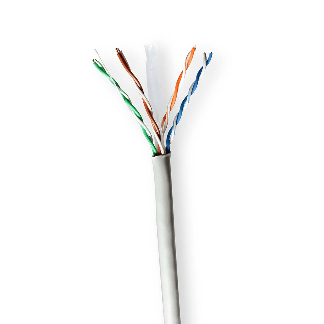 Netwerk Kabel Rol CAT6 Stranded U/UTP CCA 100.0 m Binnenshuis Rond PVC Grijs Gift Box
