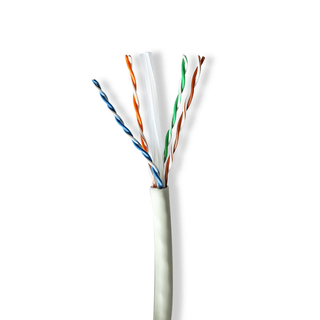 Netwerk Kabel Rol CAT6a Solid U/UTP Koper 100.0 m Binnenshuis Rond LSZH Grijs Gift Box