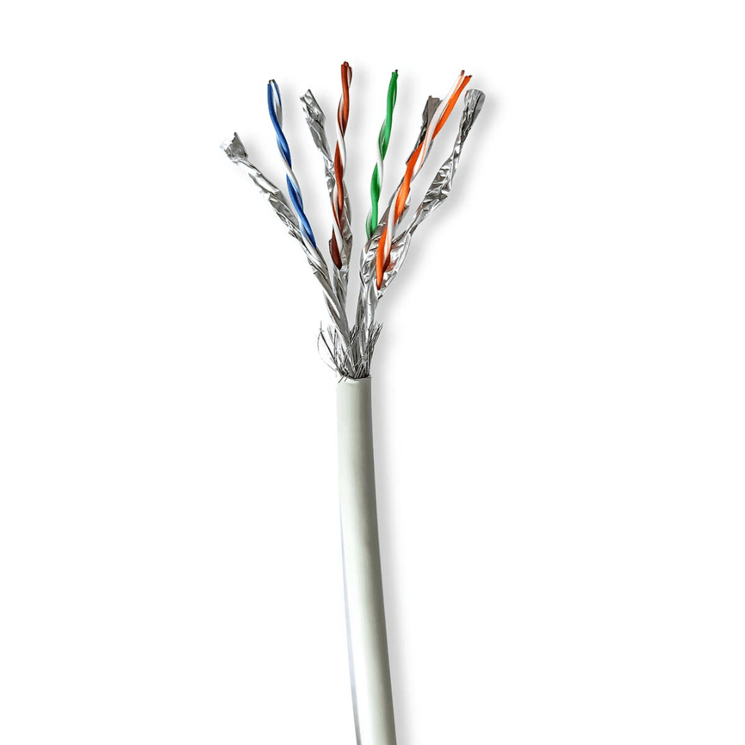 Netwerk Kabel Rol CAT7 Solid S/FTP Koper 50.0 m Binnenshuis Rond LSZH Grijs Gift Box