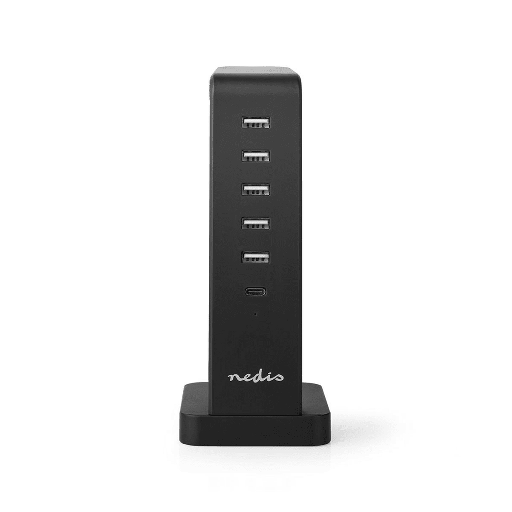 Oplader Snellaad functie PD2.0 30W 1x 1,0 A / 1x 3,0 A / 4x 2,1 A Outputs: 6 USB-C / 5x USB-A Geen Kabel Inbegrepen 45 W Automatische voltage selectie