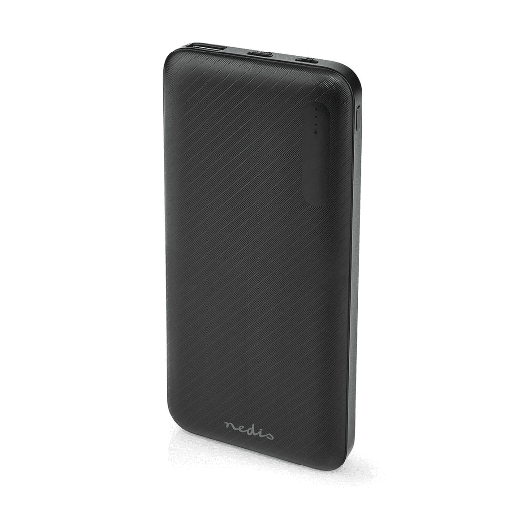 Powerbank 10000 mAh 1.5 / 2.0 / 3.0 A Outputs: 2 Output: 1x USB-A / 1x USB-C Inputs: 1x Micro USB / 1x USB-C PD2.0 18W Lithium-Polymeer