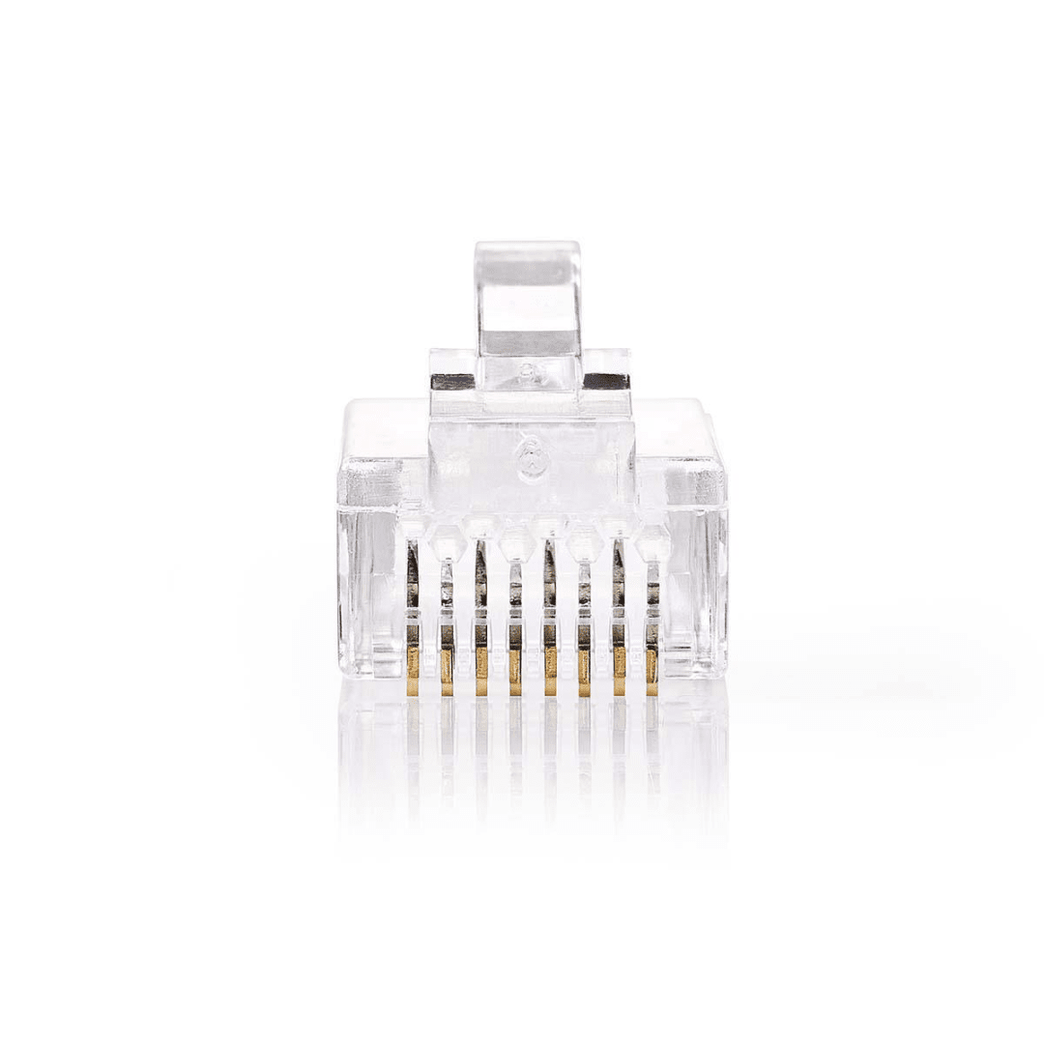 RJ45-Connector RJ45 Pass Through Stranded UTP CAT5 Recht Verguld 10 Stuks PVC Transparant Polybag