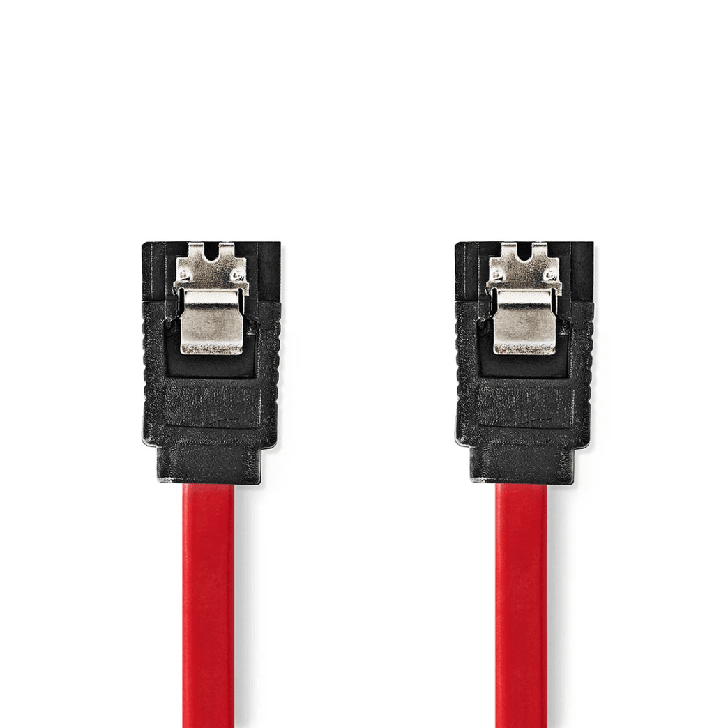 SATA Kabel 1.5 Gbps SATA 7-Pins Female SATA 7-Pins Female Vernikkeld 0.50 m Plat PVC Rood Doos